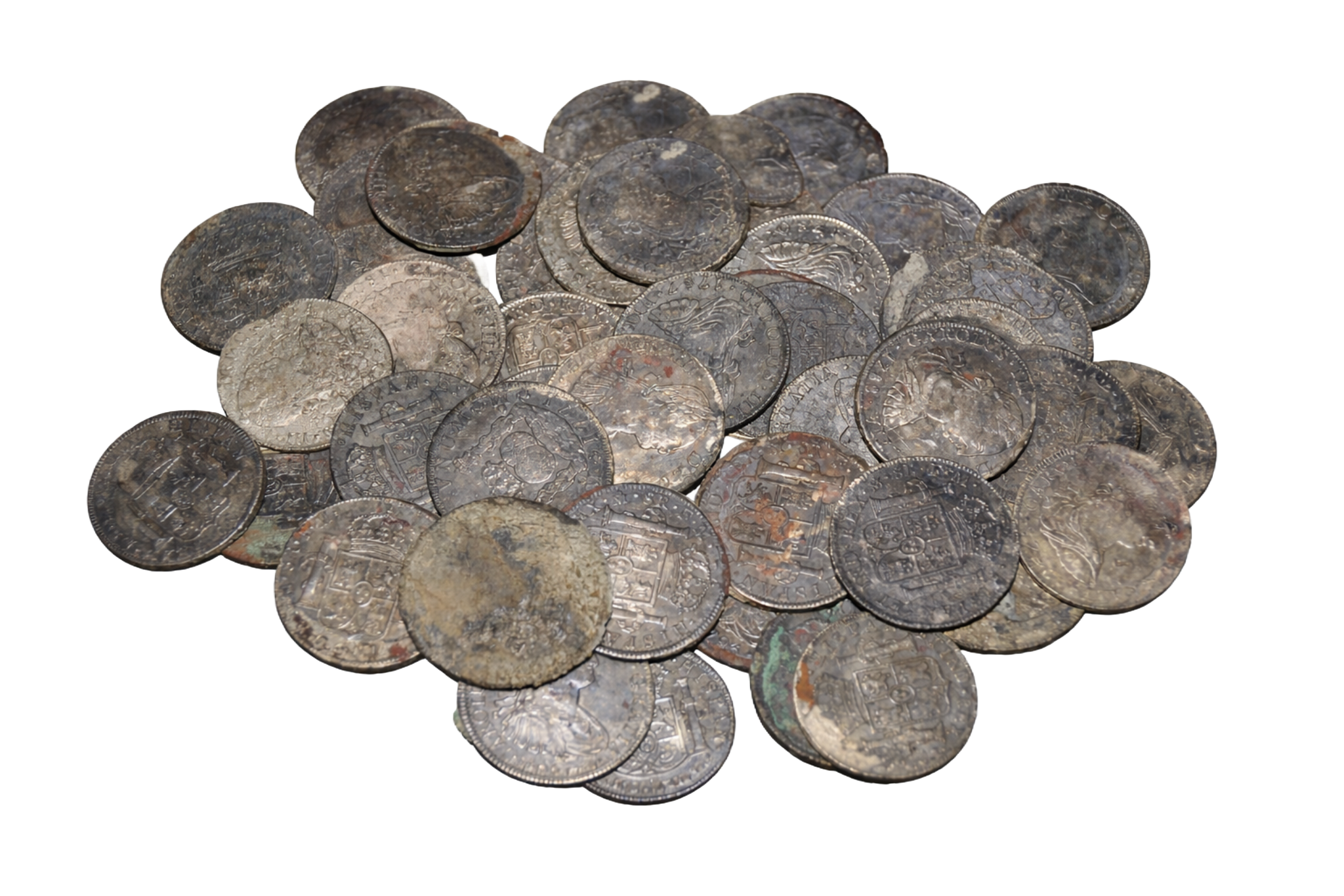 Silver Ocho Reales coins from the Forbes wreck