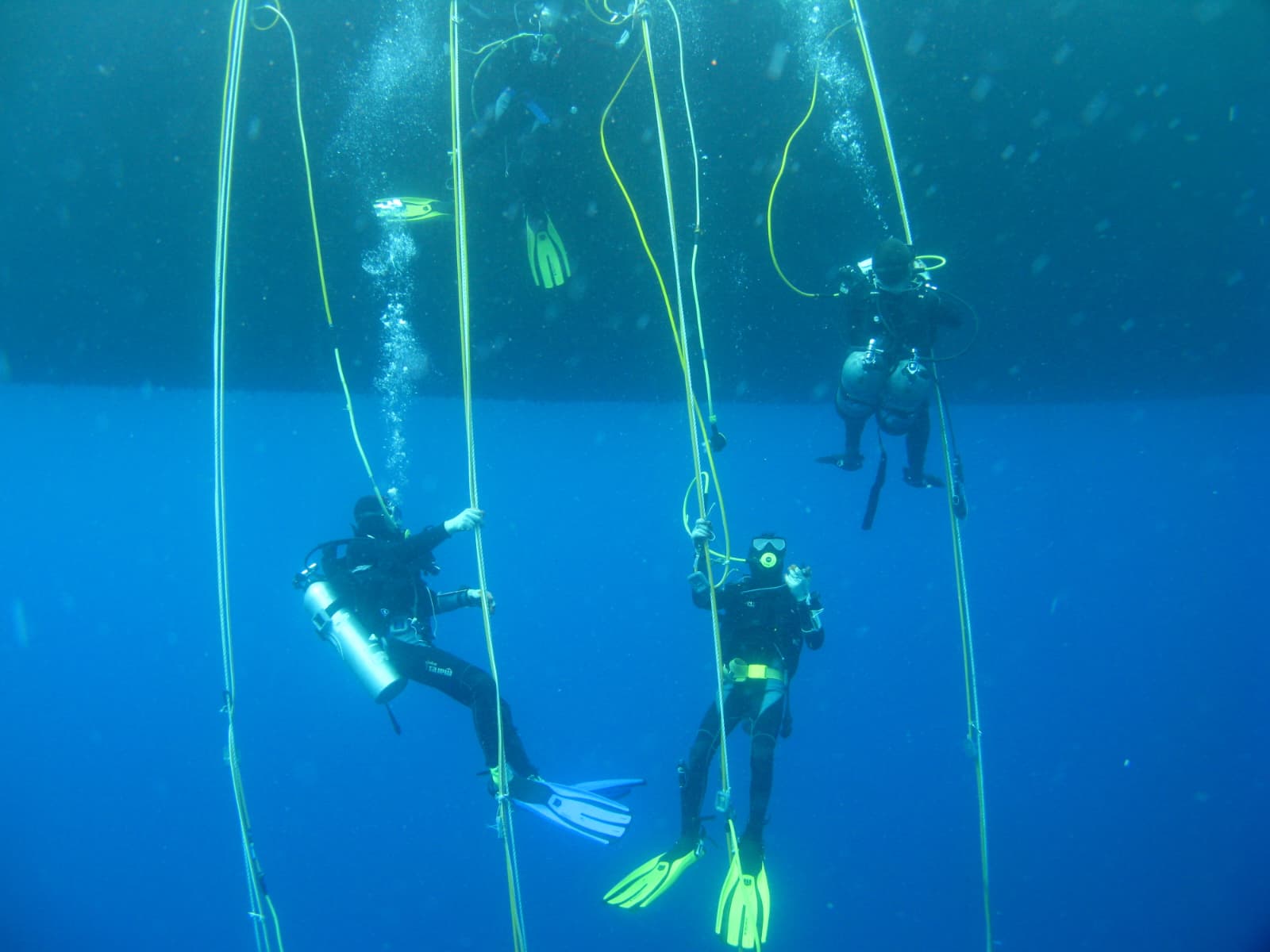 Diver during underwater excavation